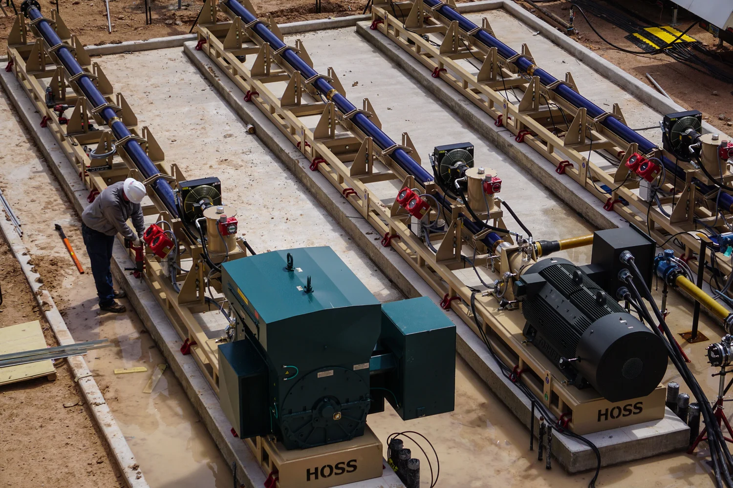 Industrial operation photographed from directly overhead