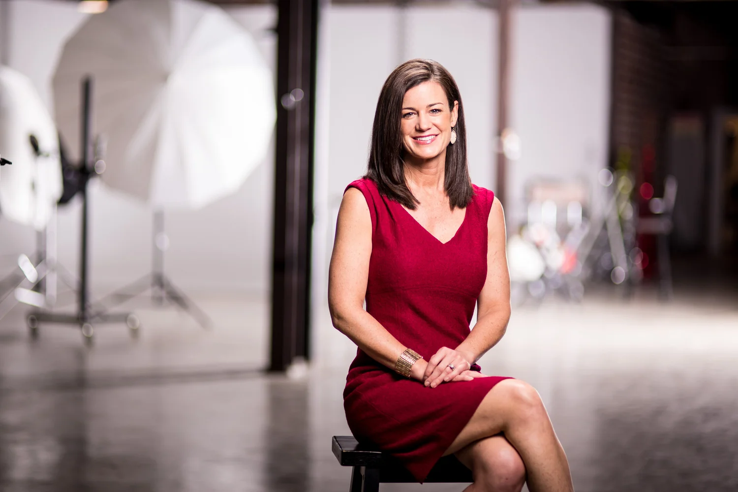 Polished commercial portrait in a bright professional environment
