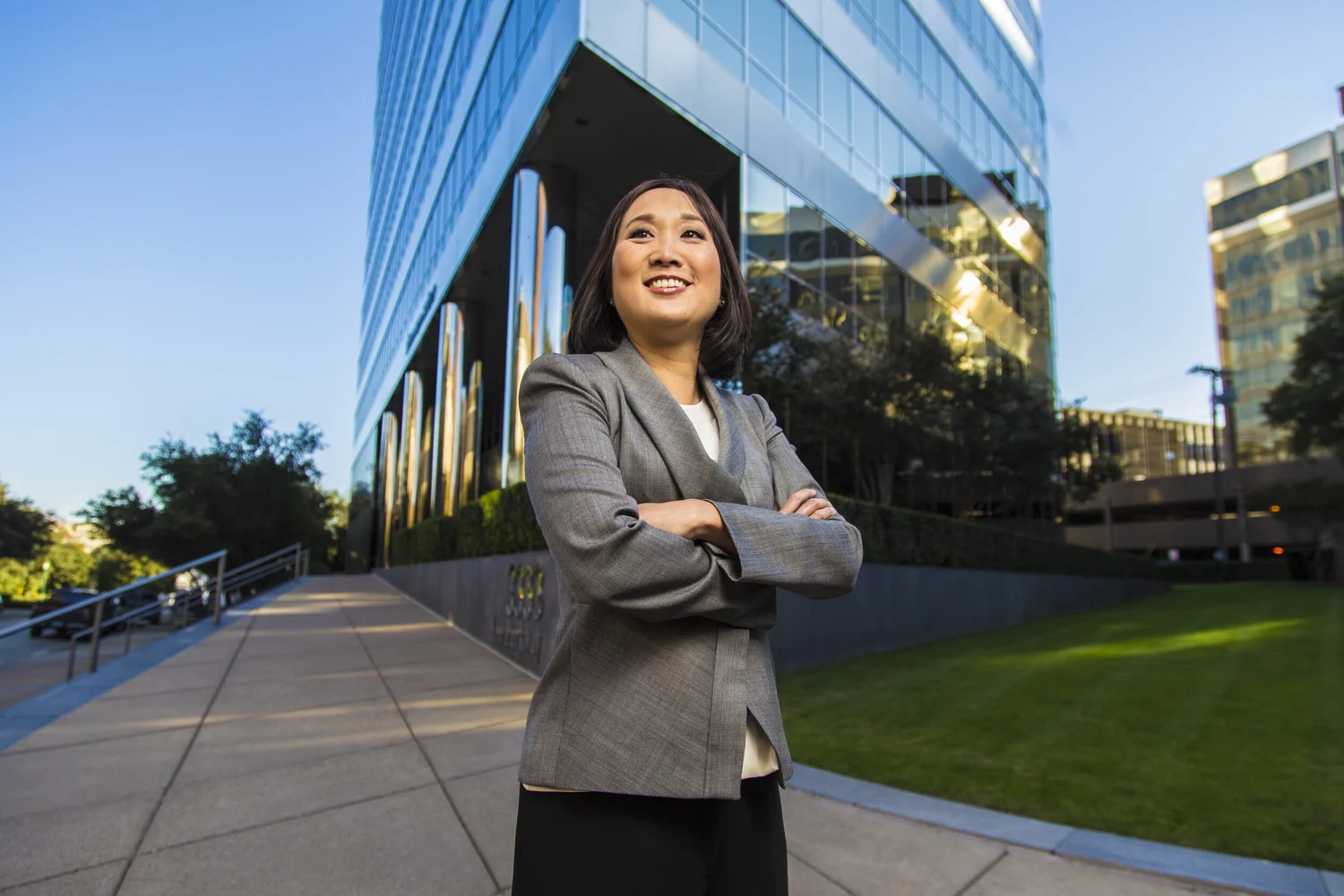 Commercial environmental portrait in a modern professional setting