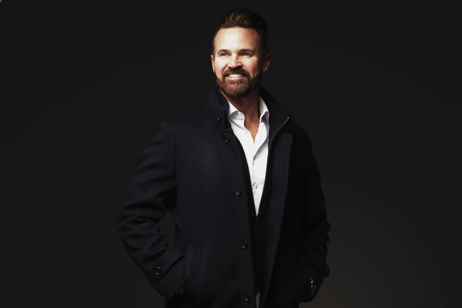 Commercial character portrait on a dark background