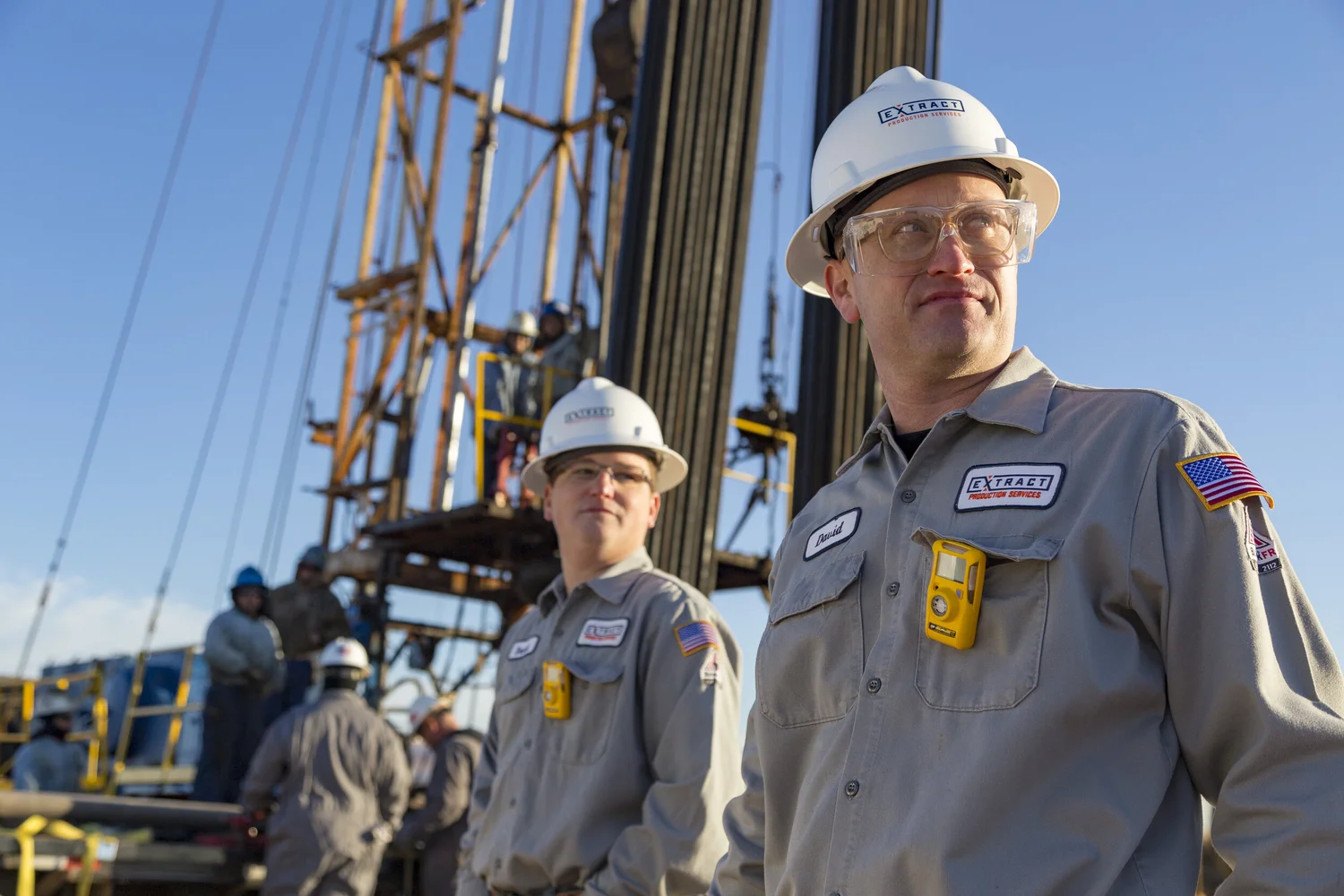 Industrial team portrait photographed on location