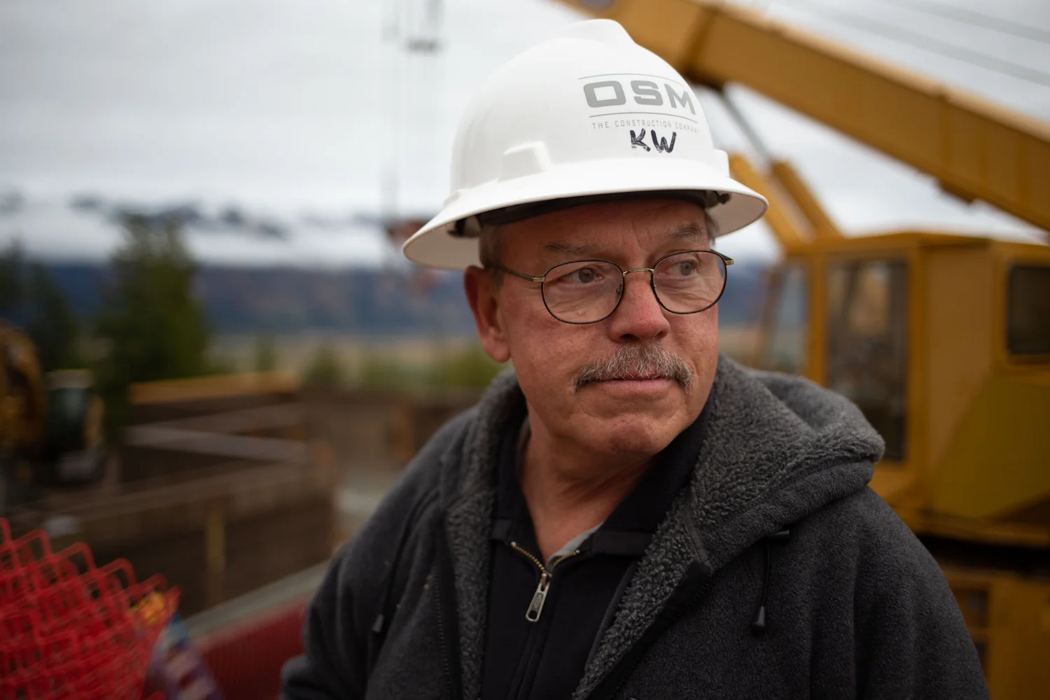 Construction worker portrait on location