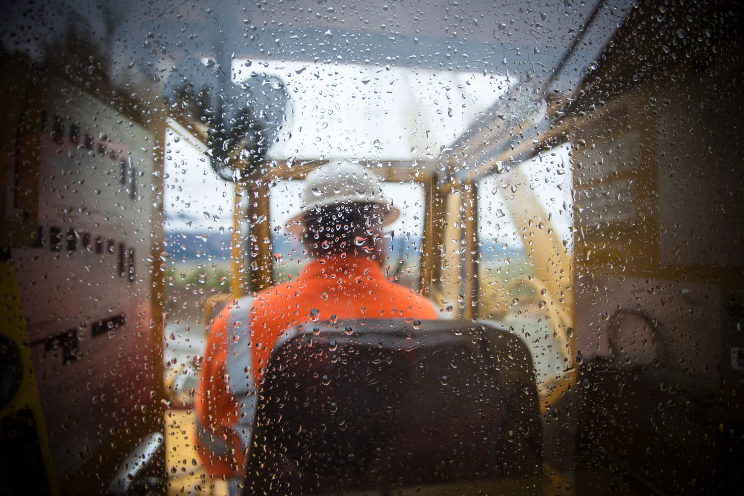 Observed work through weathered glass