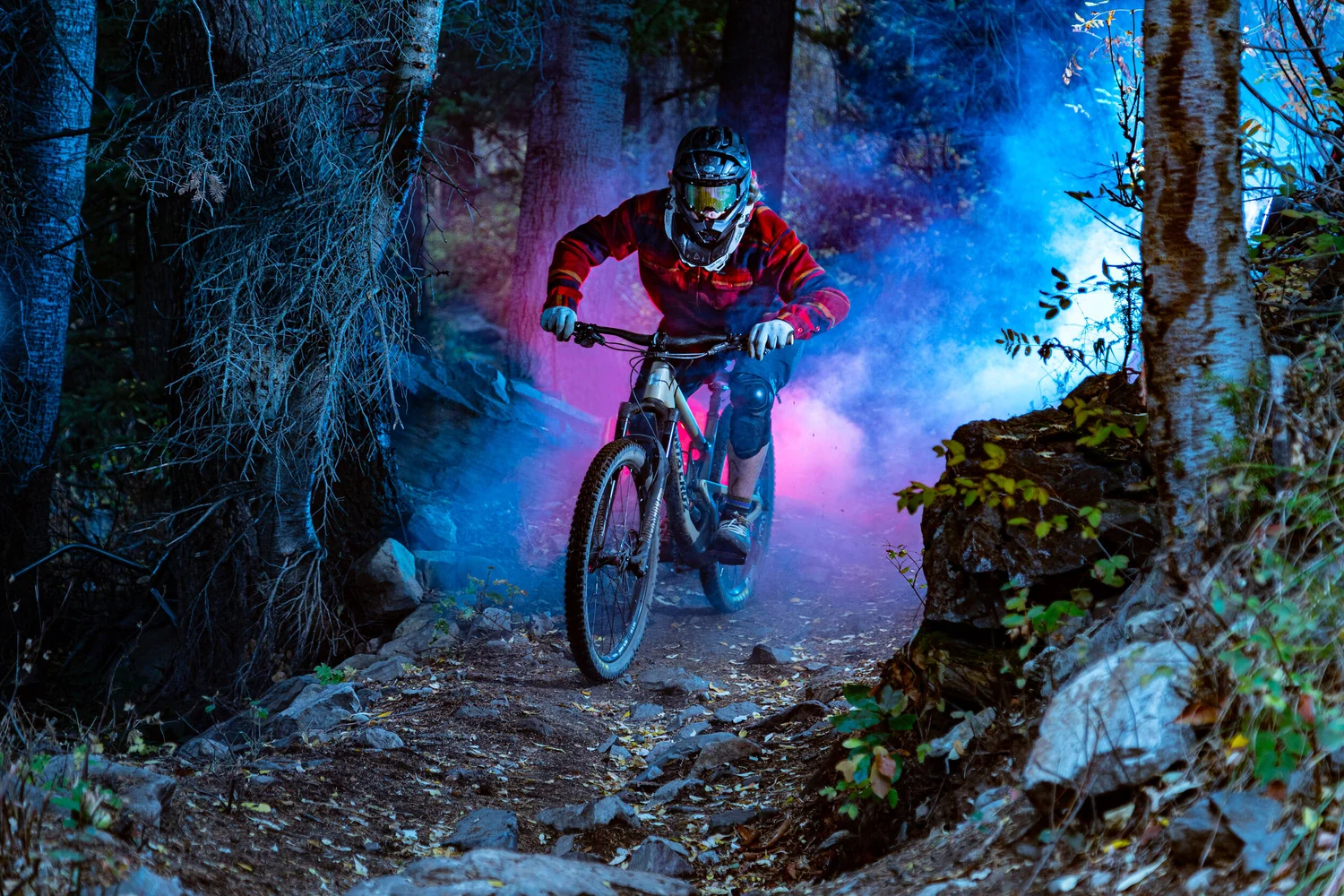 Mountain bike action photography